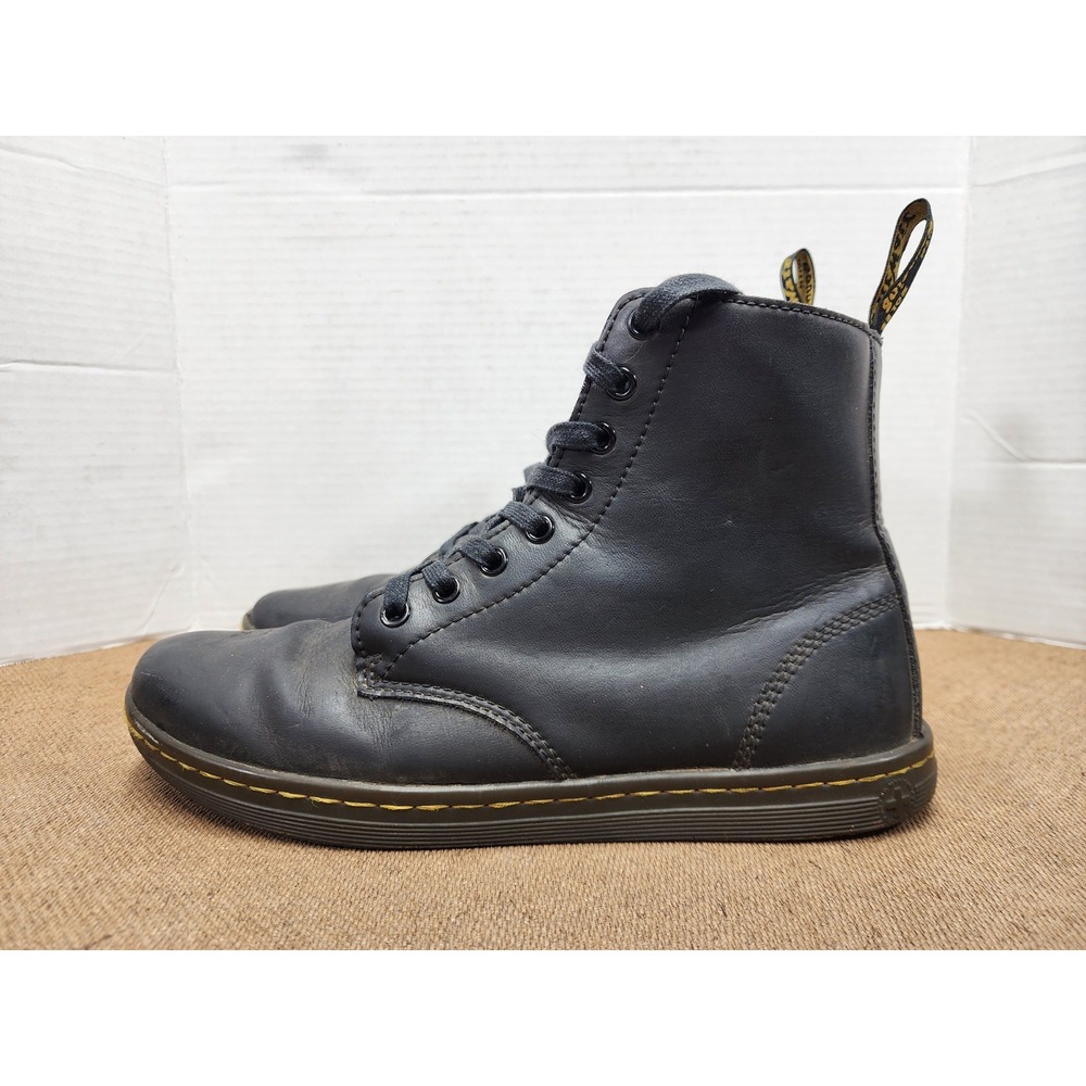 Dr. Martens Unisex Tobias Boots Size 9 Mens, 10 Womens, Black Leather Lace-Up